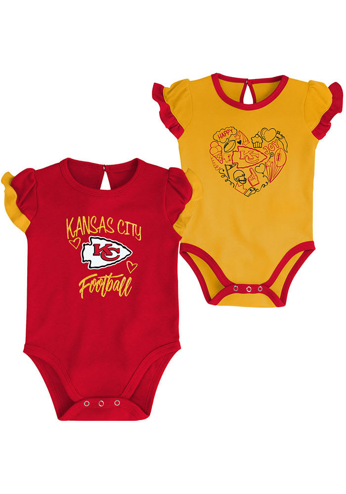 Kansas City Chiefs Baby Red Too Much Love 2pk Set One Piece, Red, 100% Cotton, Size 24M, Rally House