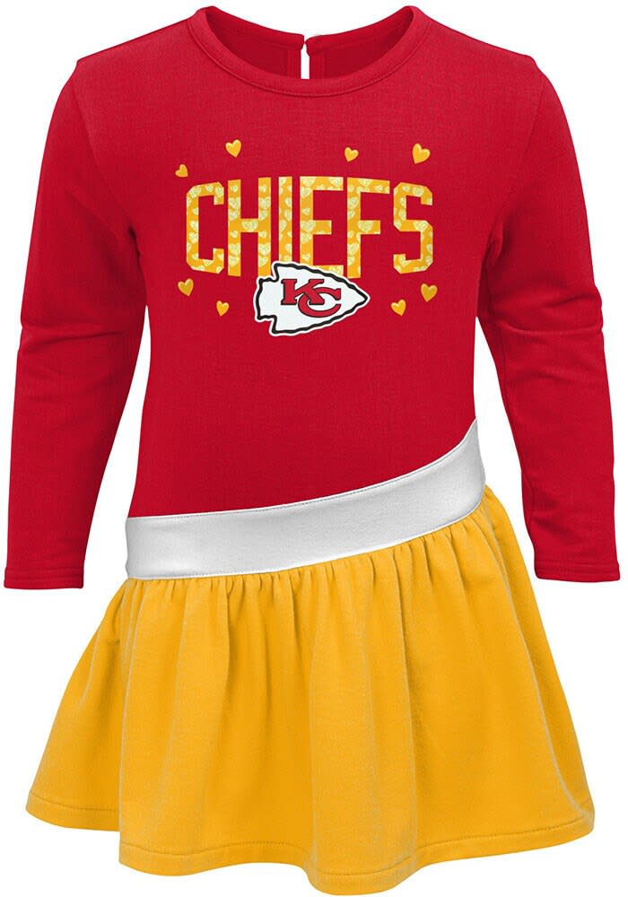 Outerstuff Girls Infant Pink Kansas City Chiefs Cutest Fan Hearts T-Shirt