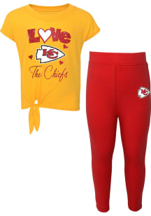 Kansas City Chiefs Infant Girls Red Forever Love Set Top and Bottom
