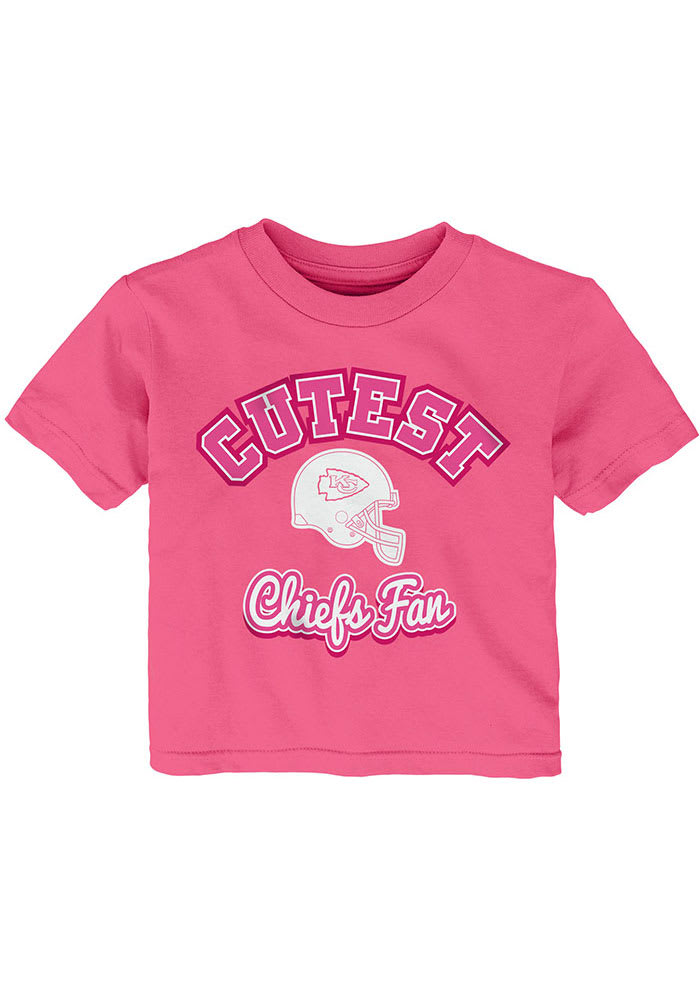 Kansas City Chiefs Infant Girls Cutest Fan Short Sleeve T-Shirt Pink