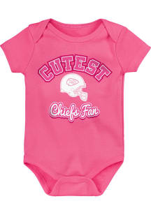 Kansas City Chiefs Baby Pink Cutest Fan Short Sleeve One Piece