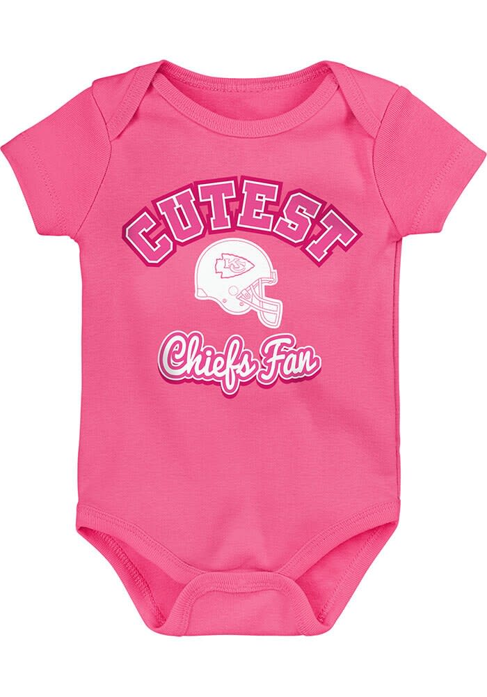 Kansas City Chiefs PINK Baby Cutest Fan Design Romper