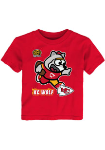 KC Wolf Kansas City Chiefs Infant Mascot Sizzle Short Sleeve T-Shirt Red