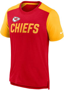 Nike Kansas City Chiefs Youth Red Colorblock Team Name Short Sleeve Fashion T-Shirt
