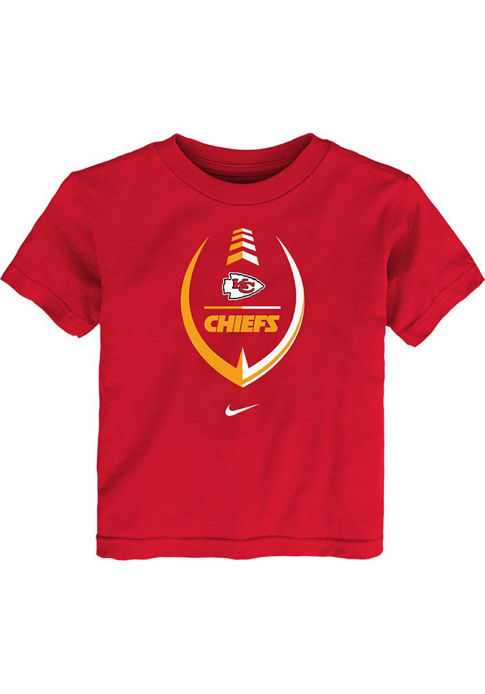 Nike Kansas City Chiefs Toddler Red Football Icon Short Sleeve T-Shirt