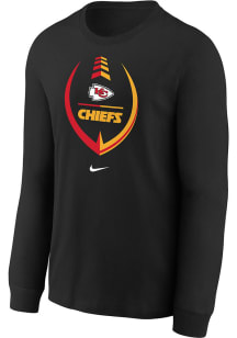 Nike Kansas City Chiefs Boys Black Football Icon Long Sleeve T-Shirt