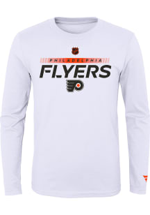 Philadelphia Flyers Youth White Reverse Retro Authentic Pro Long Sleeve T-Shirt