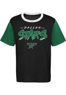 Dallas Stars Youth Black Reverse Retro Sueded Short Sleeve Fashion T-Shirt