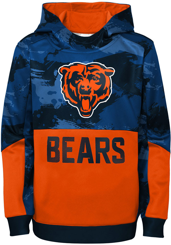 NFL Youth Chicago Bears Covert Hoodie - Navy & Orange - L Each