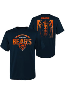 Chicago Bears Youth Navy Blue Blitz Ball Short Sleeve T-Shirt