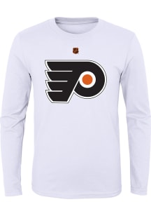 Philadelphia Flyers Boys White Reverse Retro Primary Logo Long Sleeve T-Shirt