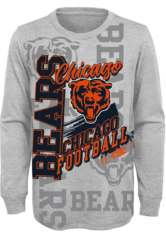 Chicago Bears New Era Combine Authentic Red Zone T-Shirt - Heathered Gray