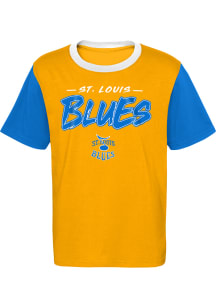 St Louis Blues Youth Blue Reverse Retro Sueded Short Sleeve Fashion T-Shirt