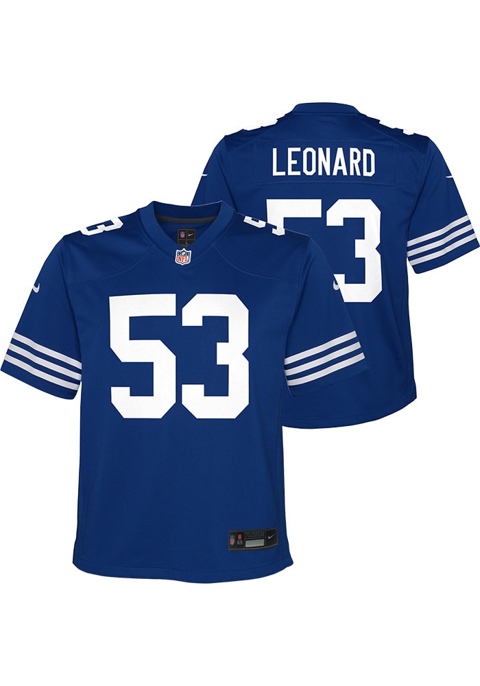 Darius Leonard Indianapolis Colts Youth Blue Nike Leonard Alt Football Jersey