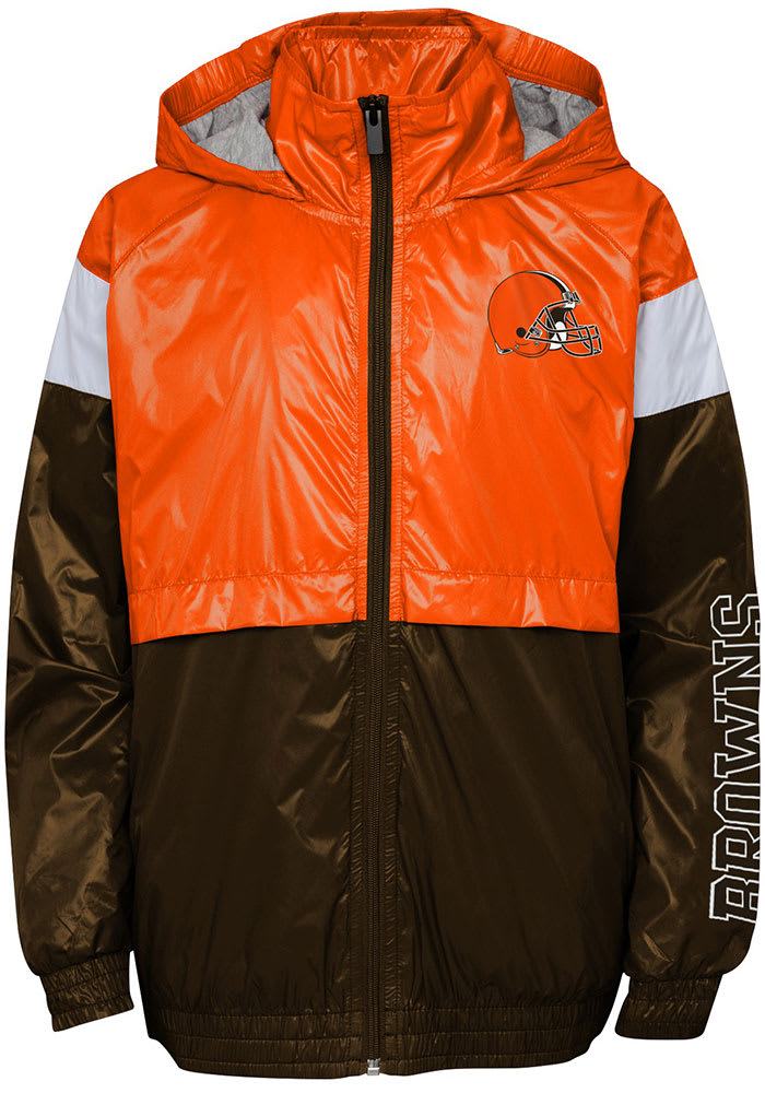 Cleveland Browns Youth Brown Goal Line Light Weight Jacket