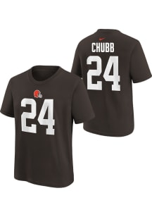 Nick Chubb Cleveland Browns Youth Brown Name and Number Player Tee