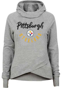 Pittsburgh Steelers Girls Grey Charge Long Sleeve Hooded Sweatshirt
