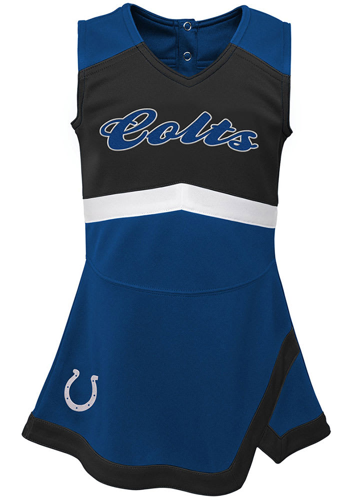 Girls Toddler Royal Indianapolis Colts Cheer Captain Dress with Bloomers Size:3T Girls Toddler Royal Indianapolis Colts Cheer Captain Dress with Bloomers Size:3T