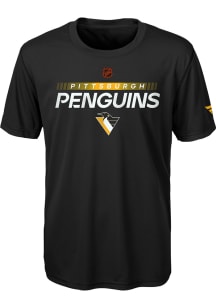 Pittsburgh Penguins Youth Black Reverse Retro Authentic Pro Short Sleeve T-Shirt