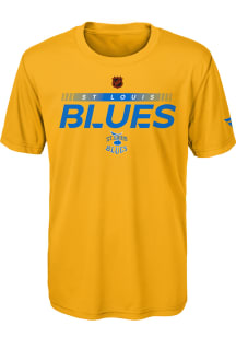 St Louis Blues Youth Gold Reverse Retro Authentic Pro Short Sleeve T-Shirt