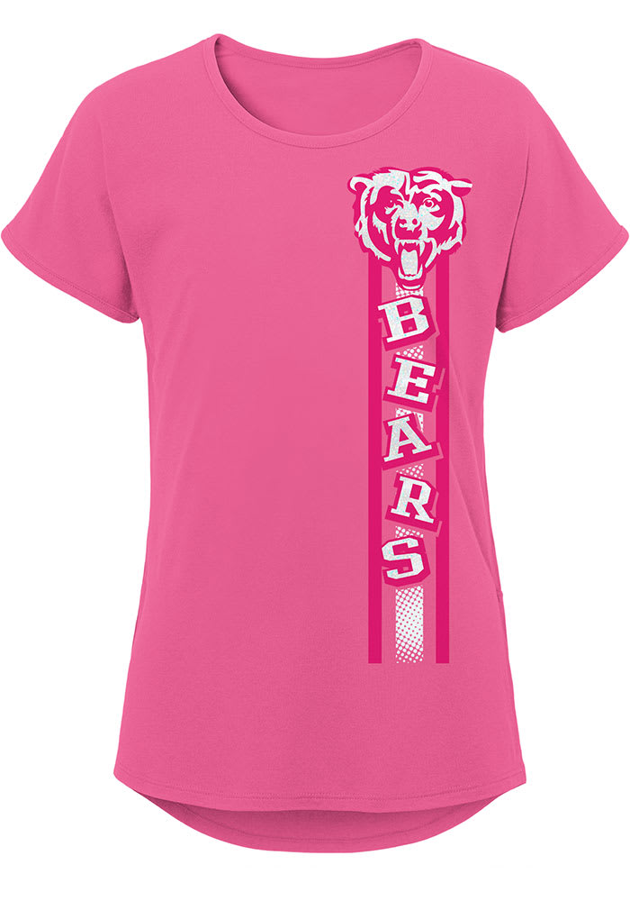 Chicago Bears Girls Pink Fair Catch Short Sleeve Tee
