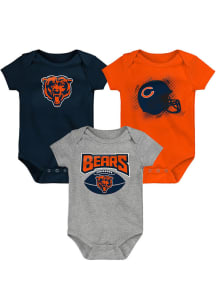 Chicago Bears Baby Navy Blue Game On SS 3PK One Piece
