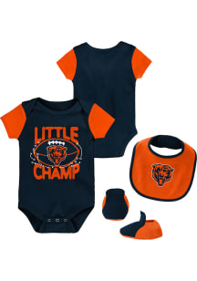 Chicago Bears Baby Navy Blue Little Champ Set One Piece with Bib