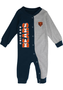 Chicago Bears Baby Navy Blue Half Time Coverall Long Sleeve One Piece