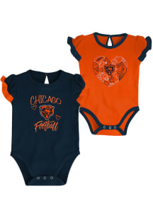 Chicago Bears Baby Navy Blue Too Much Love 2PK Set One Piece
