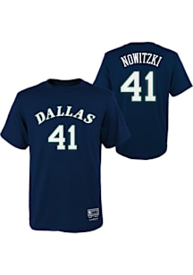 Dirk Nowitzki Dallas Mavericks Youth Navy Blue Retro Name and Number Player Tee