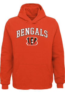 Cincinnati Bengals Youth Orange Team Arch B Logo Long Sleeve Hoodie