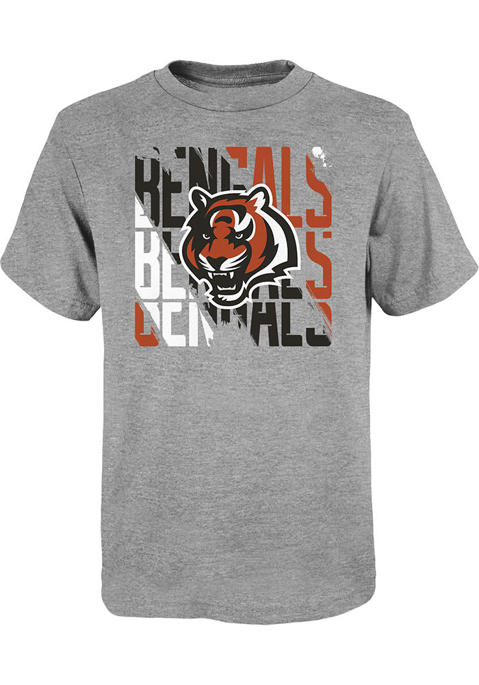 NFL Team Apparel Youth Cincinnati Bengals Run Back White T-Shirt