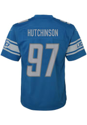 Aidan Hutchinson Detroit Lions Youth Blue Nike Home Game Football Jersey