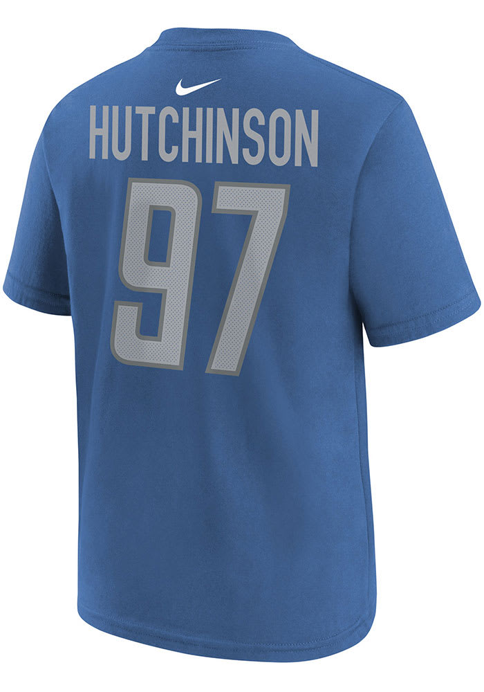 Aidan Hutchinson Detroit Lions Youth Blue Nike NN Player Tee