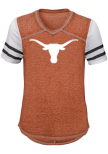 Texas Longhorns Girls Burnt Orange School Spirit Short Sleeve Fashion T-Shirt
