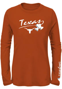 Texas Longhorns Girls Burnt Orange Full of Heart Long Sleeve T-shirt