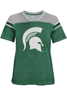 Michigan State Spartans Girls Green Team Captain Short Sleeve Fashion T-Shirt