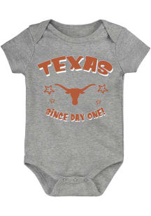 Texas Longhorns Baby Grey Day One Star Short Sleeve One Piece