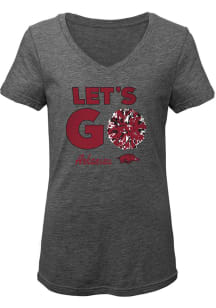 Arkansas Razorbacks Girls Cardinal Lets Go Short Sleeve Fashion T-Shirt