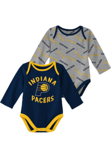 Indiana Pacers Baby Navy Blue Triple/Double 2PK LS One Piece