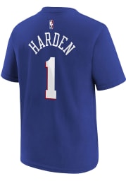 James Harden Philadelphia 76ers Youth Blue Icon NN Player Tee