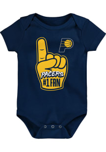 Indiana Pacers Baby Navy Blue Hand Off Short Sleeve One Piece