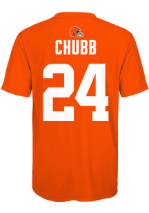 Nick Chubb Cleveland Browns Youth Orange Mainliner NN Perf Player Tee