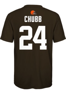 Nick Chubb Cleveland Browns Youth Brown Mainliner NN Perf Player Tee