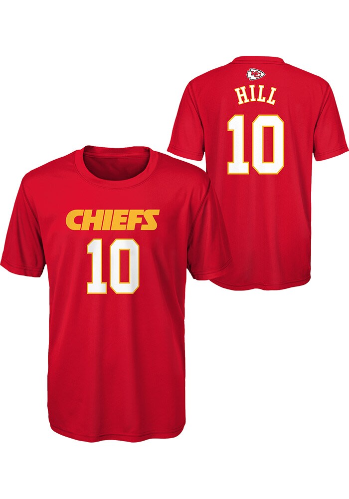 Youth Tyreek Hill Red Kansas City Chiefs Mainliner Player Name & Number T- Shirt