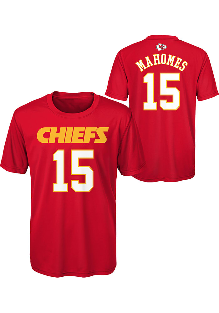 Patrick Mahomes Kansas City Chiefs Youth Red Mainliner NN Perf Player Tee