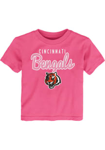 Cincinnati Bengals Toddler Girls Pink Big Game Short Sleeve T-Shirt