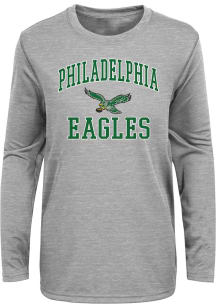 Philadelphia Eagles Youth Grey Retro #1 Design Long Sleeve T-Shirt
