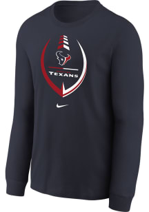 Nike Houston Texans Youth Navy Blue Icon Long Sleeve T-Shirt