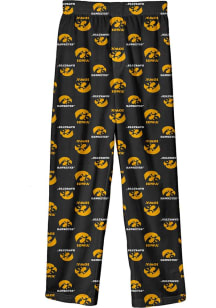 Youth Black Iowa Hawkeyes All Over Logo Loungewear Sleep Pants